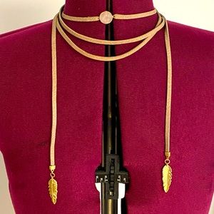 Beige wrap around necklace